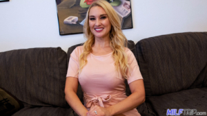 Pretty milf interviews for milftrip while sitting on the casting couch