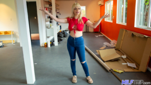 Busty Milf complains about her rental being unfurnished